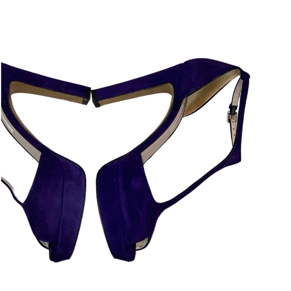 L.K.Bennett T-Strap Suede Platform Sandals - Picture 3 of 16